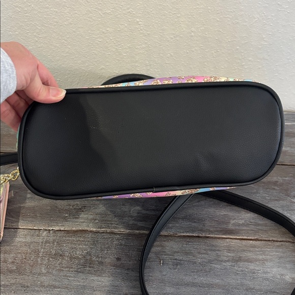 Luv Betsey Johnson Dome Pastel Kitty Cat Print Bag RARE good used + wallet - Picture 7 of 7